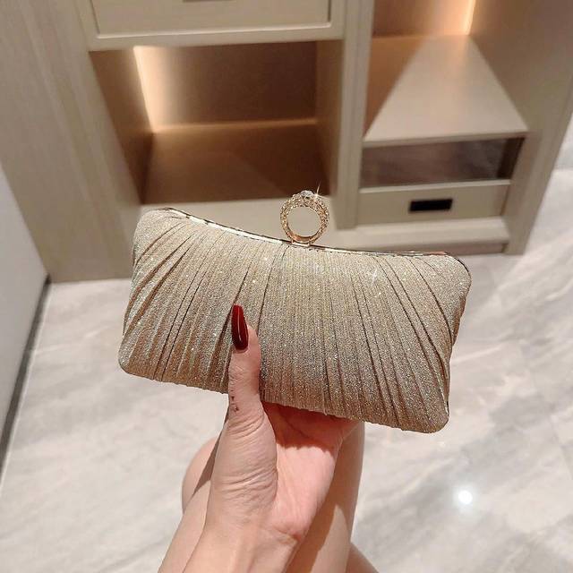 SHEIN 1pc Shiny Glamorous Box-Shaped Evening Clutch Bag With Luxurious Rhinestone Decor For Formal Party, Wedding, Prom