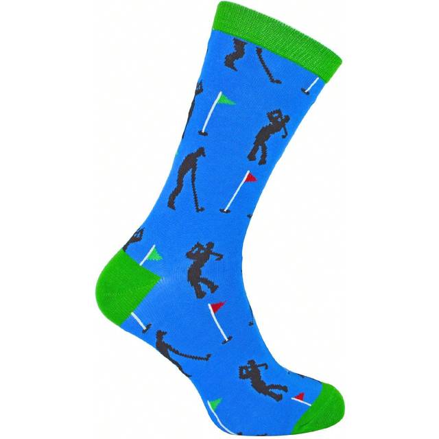 Mr. Heron 1 Pack Mens Novelty Blue Golf Bamboo Socks (Golfers (Blue))