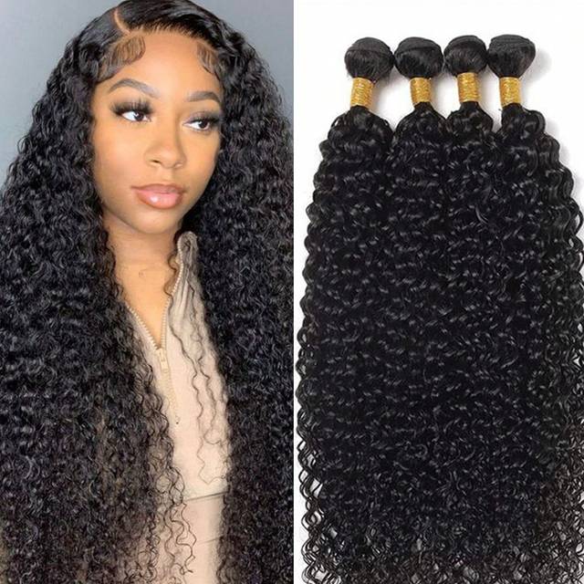 9AM Hair 4pcs Kinky Curly Virgin Human Hair Bundles Hair Extensions Weave Bundles 8-30inch Top Quality For Women