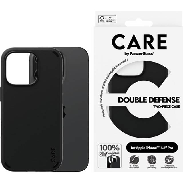 PanzerGlass CARE by Feature Case Double Defense Black iPhone 16 Pro