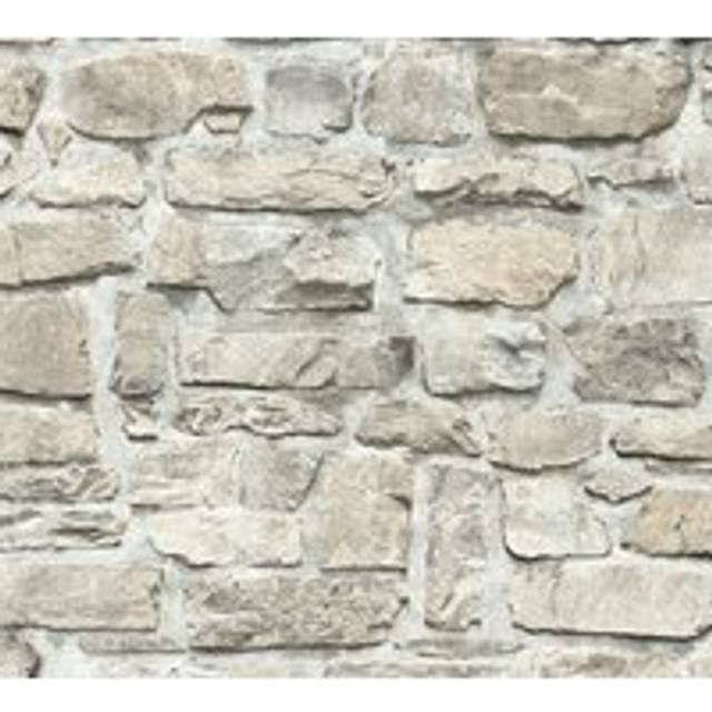 Stone tile wallpaper wall Profhome 363702 non-woven wallpaper smooth with nature-inspired pattern matt grey beige 5.33 m2 (57 ft2)