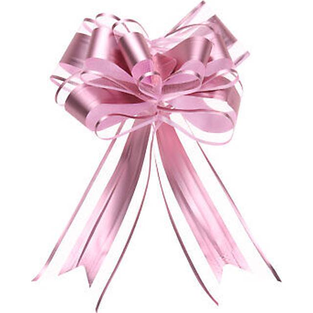 20pcs 8 inch giant pull bow gift wrapping organza bows ribbon pink for christmas