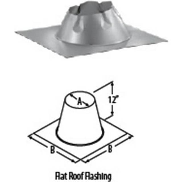 M & G Duravent 6DT-FF 6 Inch  Dura Vent Duratech Flashing  Flat Roof  Galvanized  Storm Collar Not Included