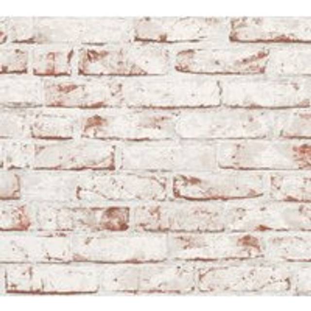 Stone tile wallpaper wall Profhome 907813 non-woven wallpaper smooth with nature-inspired pattern matt red brown 5.33 m2 (57 ft2)