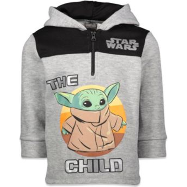 STAR WARS The Child Little Boys Fleece Half Zip Pullover Hoodie Gray 6