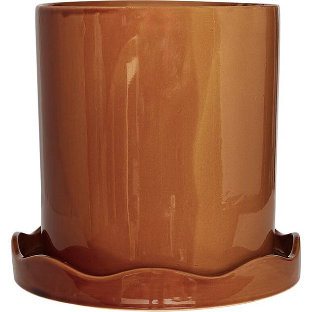 OYOY Living Design - Nami Plant Pot w/Saucer Large Amber