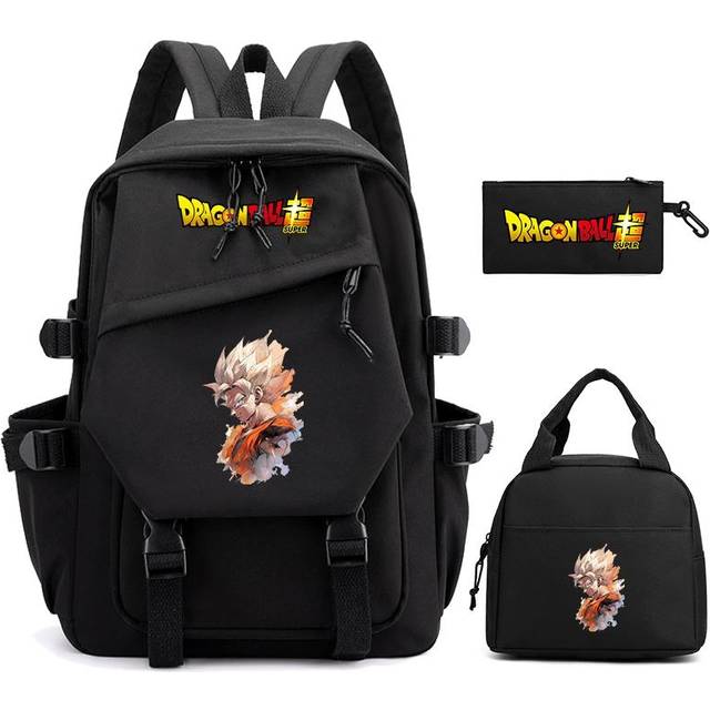 3Pcs/set Anime Dragon Ball Printed Schoolbag Handbag with Lunch Bag Pencil Case Back To Schoolbag for Boy Girl Men Women Birthday Travel Bag Mochila