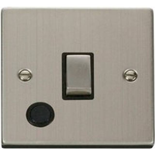 Se Home - Stainless Steel 1 Gang 20A Ingot dp Switch With Flex - Black Trim