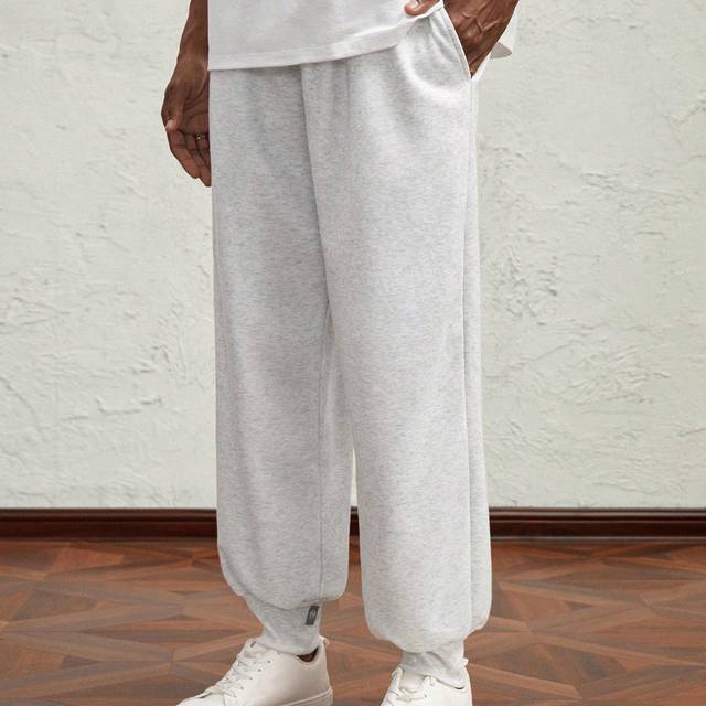 AKNOTIC Men&#39;s Knitted Fitted Long Straight Leg Casual Jogger Baggy Sweatpants, Suitable For Autumn