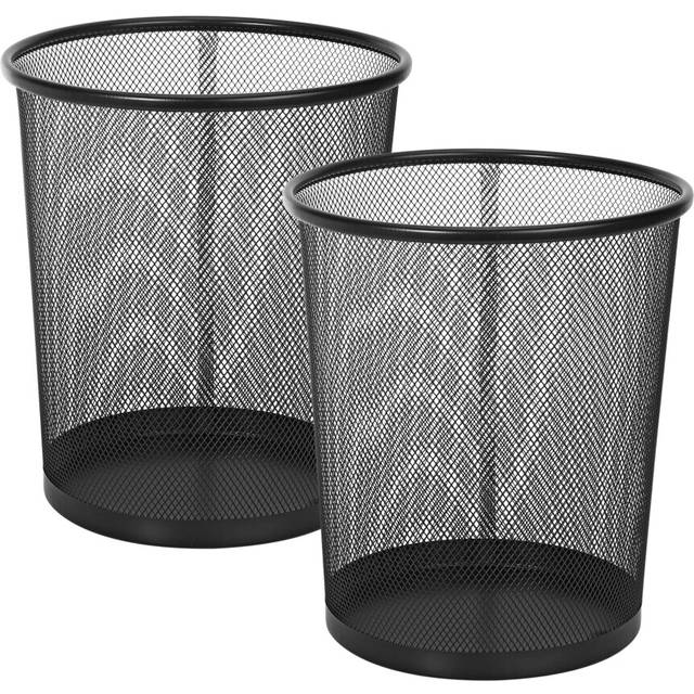 Vinsani Round Mesh Trash Can Metal Waste Basket Rubbish Garbage Bin