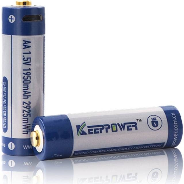 1pc Keeppower P1450U1 AA Micro USB 14500 1.5V 1950mAh Rechargeable Battery for Flashlight