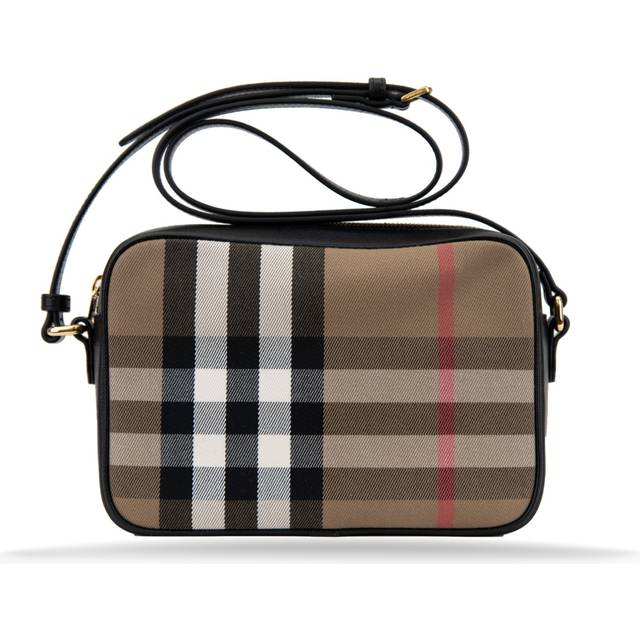 Burberry Check Canvas & Leather Camera Bag