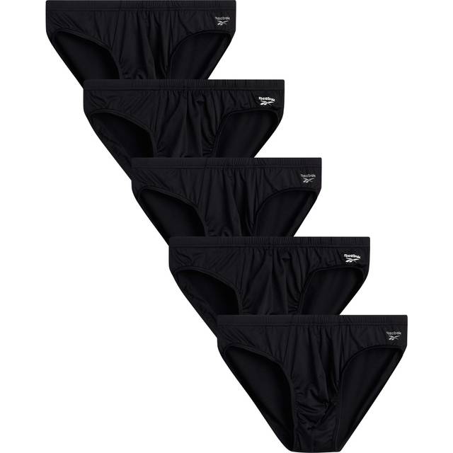 Reebok Men's Underwear - Quick Dry Performance Low Rise Briefs (5 Pack)  Size Medium  All Black