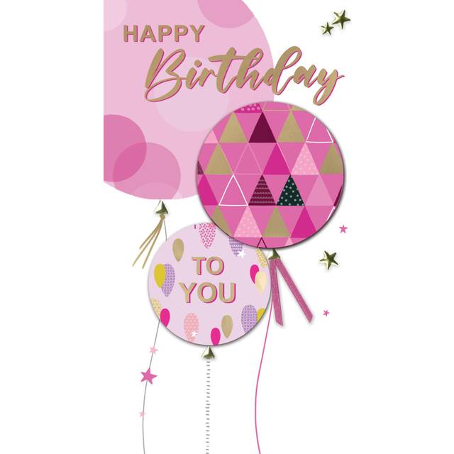 Happy Birthday To You Party Poppers Hand-Finished Champagne Birthday Card