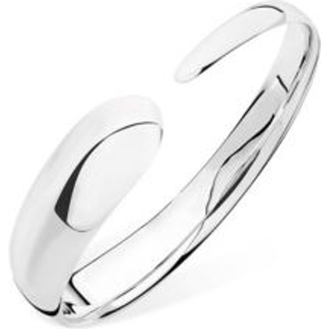 Lucy Quartermaine Silver Flat Drop Bangle DBG7