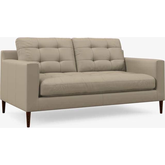 John Lewis Draper II Medium 2 Seater Leather Sofa, Dark Leg