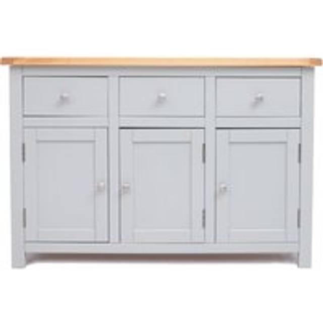 Argenta Light Grey 3 Drawer 3 Door Sideboard Chrome Knob - One Size