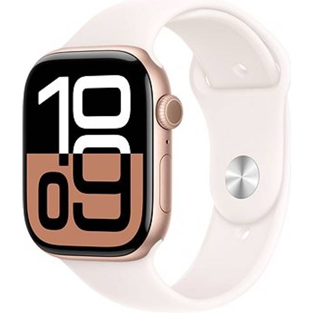 APPLE WATCH SERIES 10 42MM ROSE GOLD ALUMINIUM CASE WITH LIGHT BLUSH SPORT BAND M/L GPS MWWJ3QC