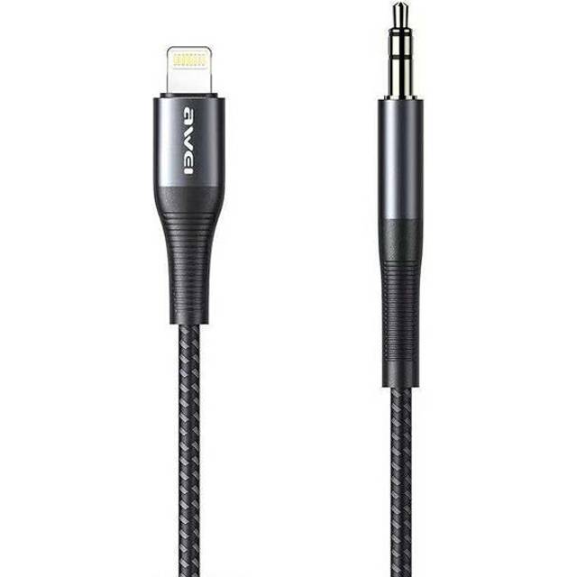 Awei Lightning Till Aux Kabel Jack 3.5 CL-116L - Svart