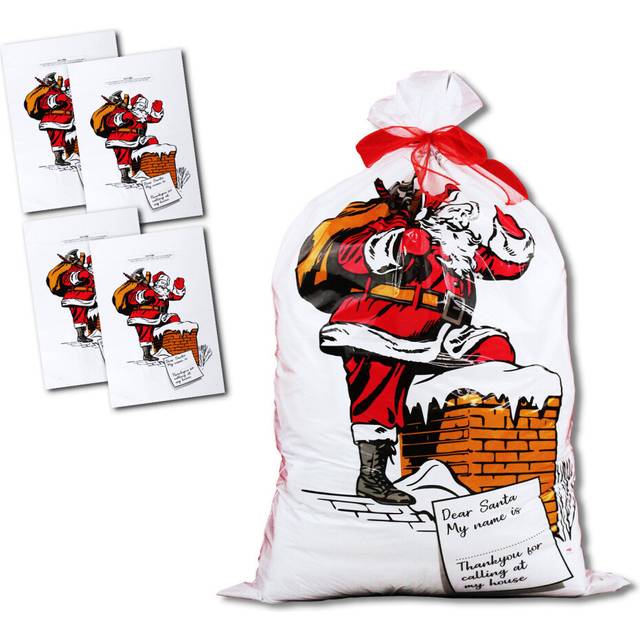 (Pack of 4) Giant Santa Sacks Stocking Jumbo Father Christmas Large Xmas Gift Present Bag