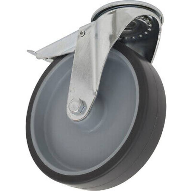 75mm Thermoplastic Castor Wheel - Bolt Hole Swivel - 25mm Tread - Total Lock