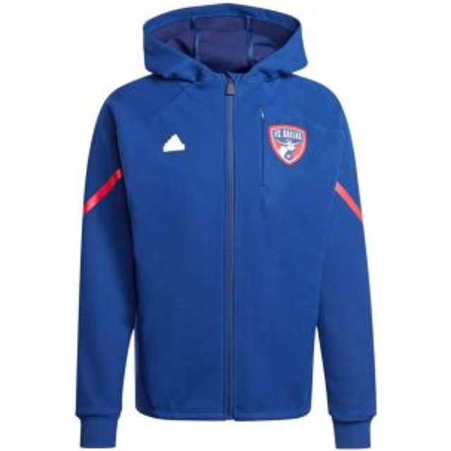 Men's adidas Navy FC Dallas 2024 Anthem Travel Raglan Sleeve Full-Zip Jacket