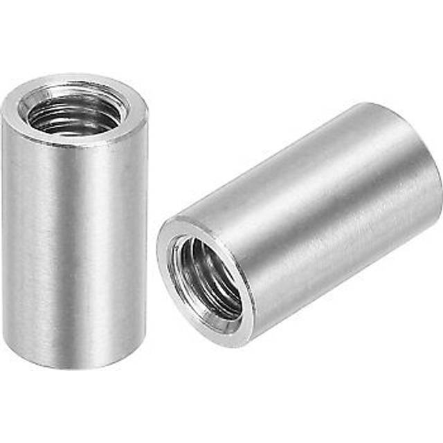4pcs Round Connector Nuts, M10x25x14mm Coupling Nut Sleeve Rod Bar Stud Nut