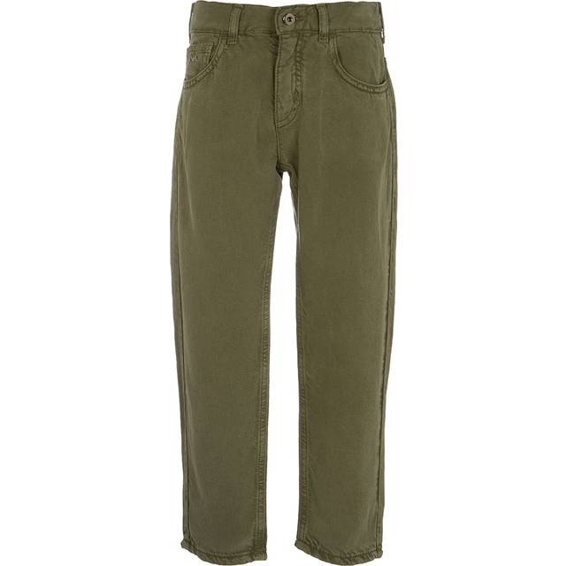 Emporio Armani, Trousers, male, Green, 6 Y, Linen Blend Trousers