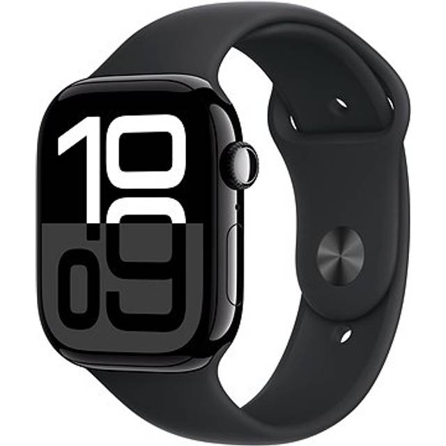 APPLE WATCH SERIES 10 42MM JET BLACK ALUMINIUM CASE WITH BLACK SPORT BAND S/M GPS MWWE3QC/A