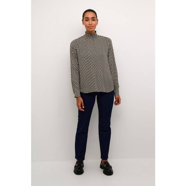 KAFFE Kaamber Smock Blouse Printed |Svart |42