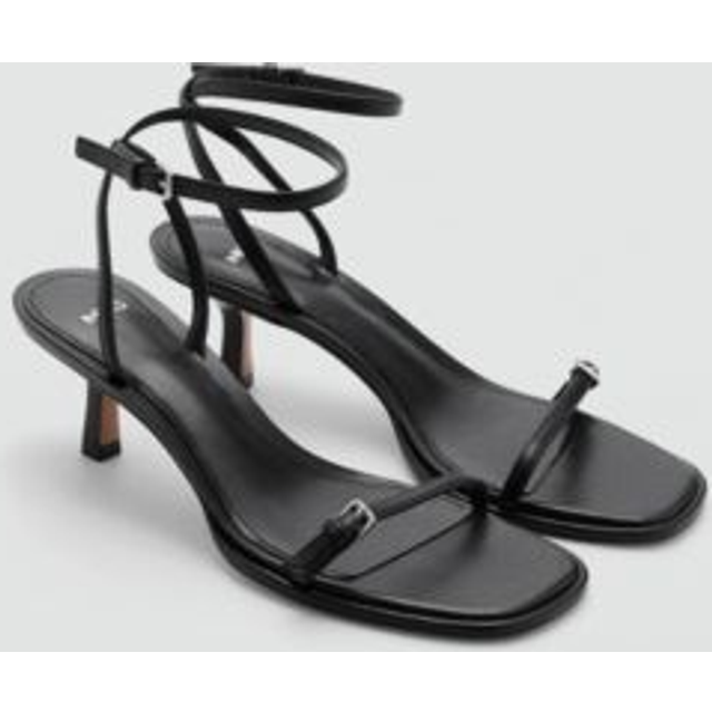 Mango Highheeled Sandals With Buckles Kvinde Black Snøresko hos Magasin