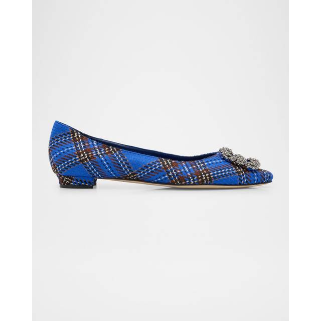 Manolo Blahnik Blue Hangisiflat Ballerina Flats - YWOV(976S) - IT 36