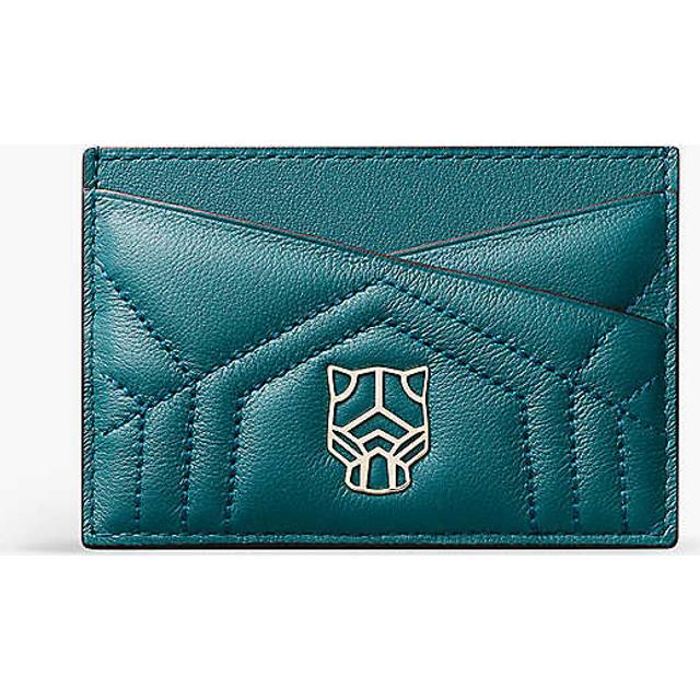 Cartier Petrol Blue Panth&#232;re De Leather Card Holder 1 Size - PETROL BLUE
