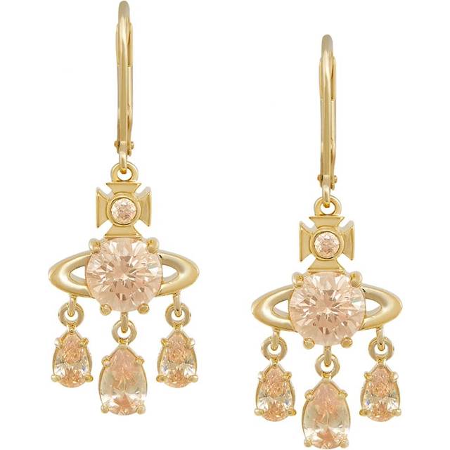 Vivienne Westwood Gold Joaquina Crystal Orb Three Drop Earrings - Gold