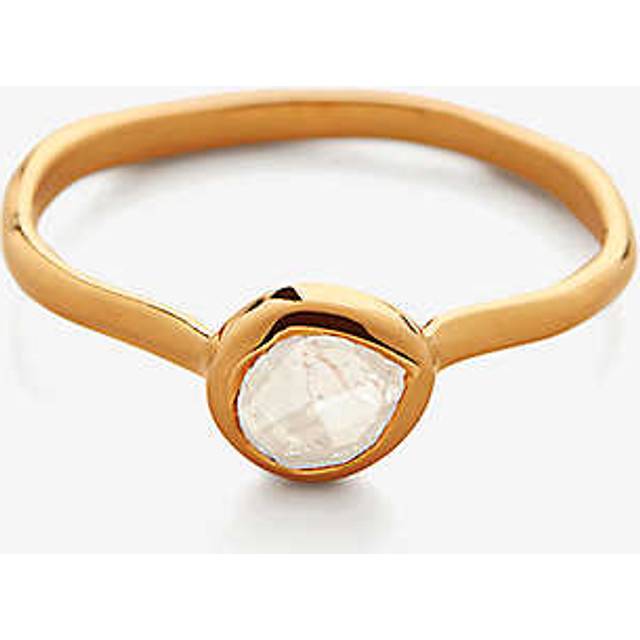 Monica Vinader Siren Small Moonstone Stacking Ring, Gold