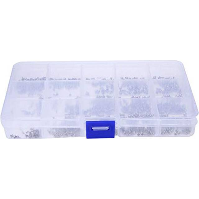 Self Tapping Screws Assortment Set, 1000PCS Stainless Steel Miniature Round Head + Countersunk Head Cross Self Tapping Screw M1 M1.2 M1.4 M1.7