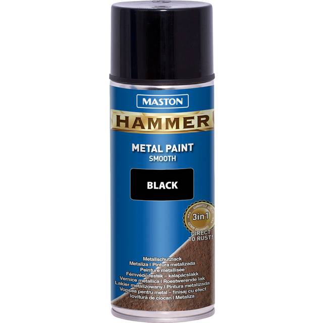 Maston Spray Paint Hammer Smooth Black 400ml