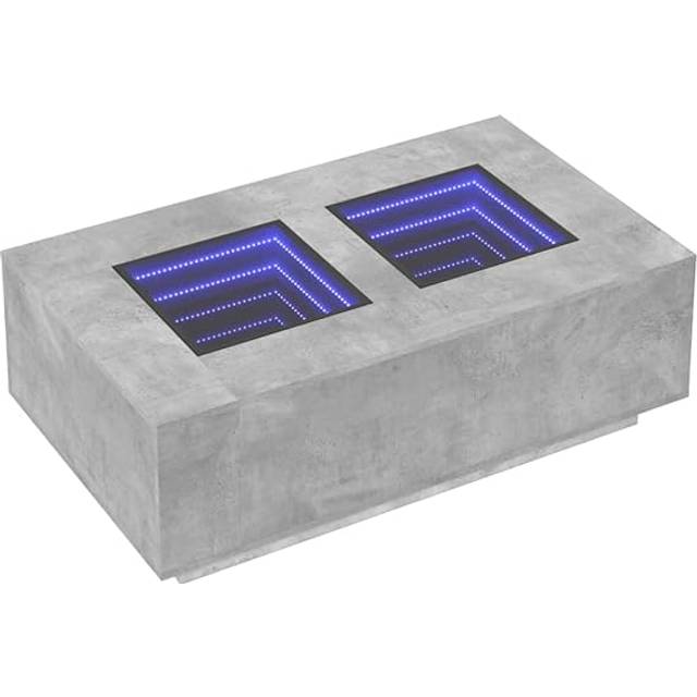 vidaXL Coffee Table with Infinity LED Grey Sonoma 116x69x40 cm