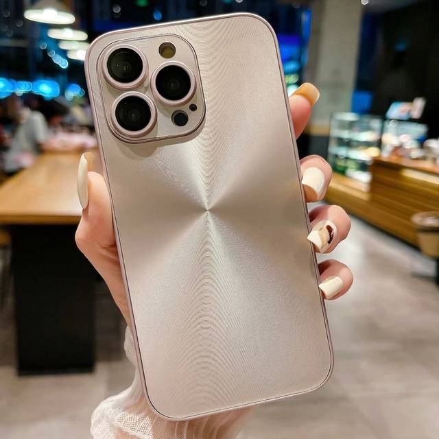 SHEIN Apple High-Quality Laser Holographic Aurora CD Shimmer Matte Metallic With High-Definition Glass Lens Film New Anti-Drop Phone Case Cover For I16 Seri