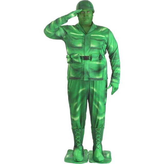 Plus Size Men's Plastic Army Man Costume | Plus Size Costumes - Green (3X)