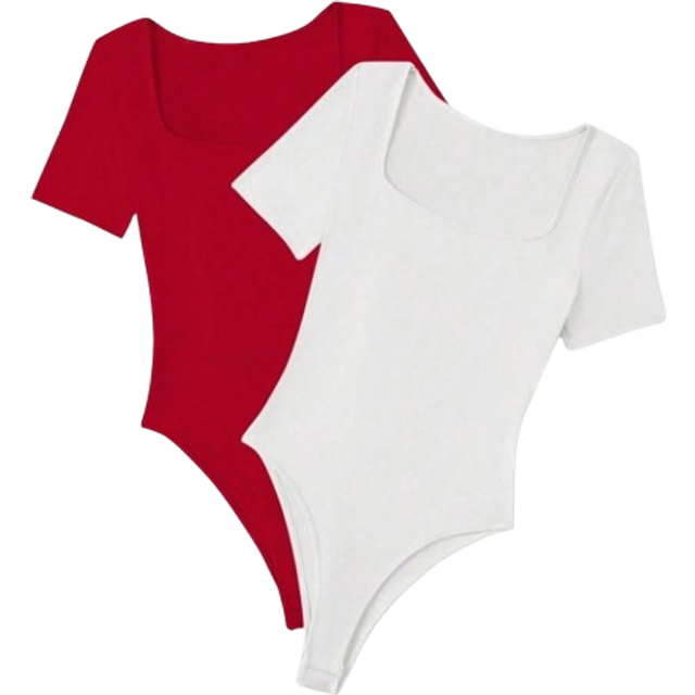 VaVaBold Women&#39;s Solid Color Square Collar Tight Bodysuit, Summer For New Year Clothes