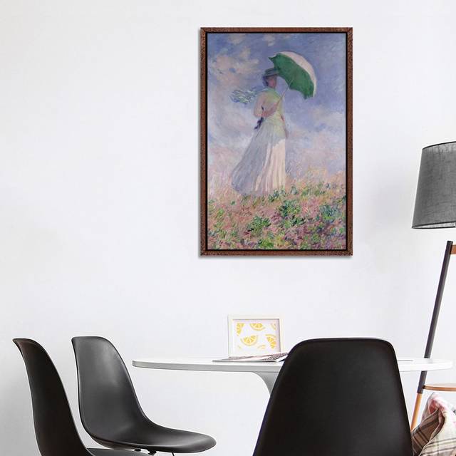 Woman With A Parasol Turned To The Right, 1886 by Claude Monet - Gallery-Wrapped Canvas Giclée on Canvas - Classic Wood Framed (101.6cm H x 66.04cm W x 3.81cm D)