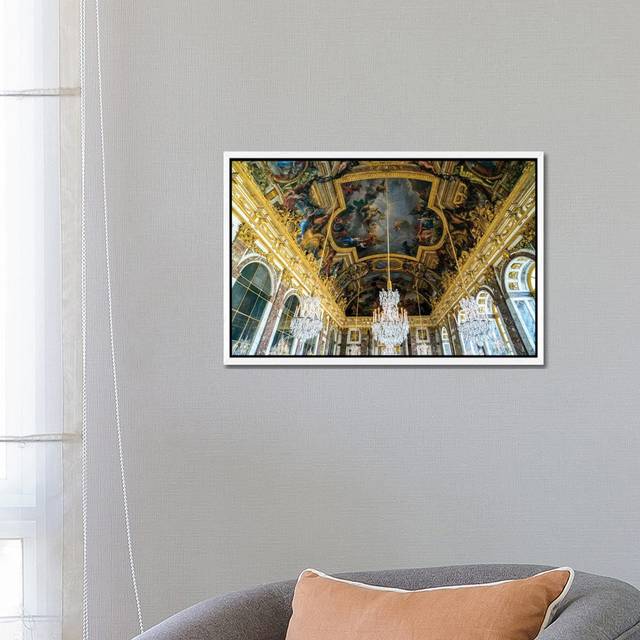 Palace Of Versailles, Hall Of Mirrors by Susanne Kremer - Gallery-Wrapped Canvas Giclée on Canvas - White Framed (66.04 cm H x 45.72 cm W)