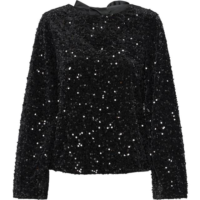 Pckam Sequins Bow Long Sleeved Top