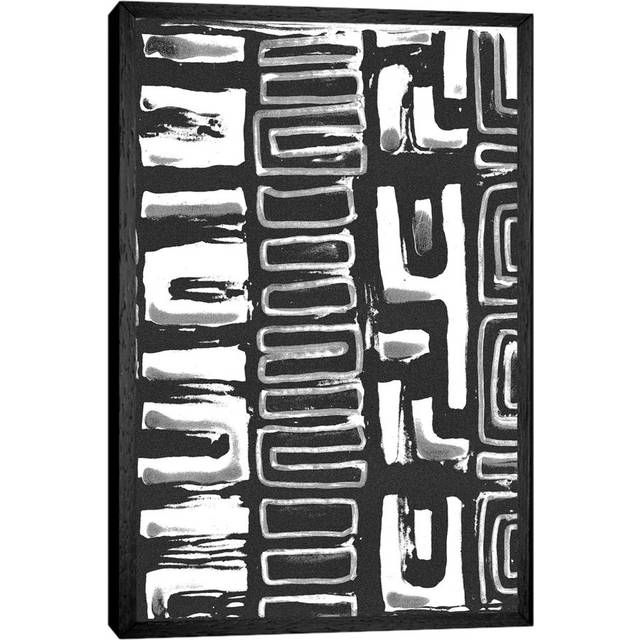 African Textile Woodcut I by Stellar Design Studio - Gallery-Giclée - Black Framed (101.6 cm H x 66.04 cm W)