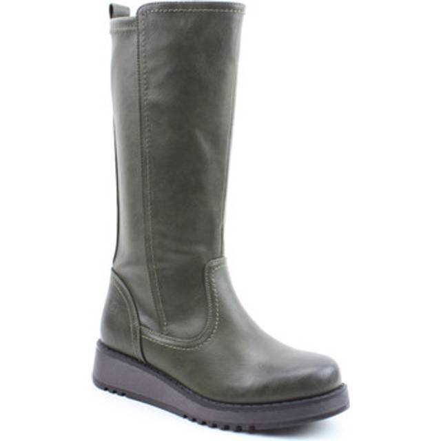 (UK 5, Khaki) Heavenly Feet LUNA Womens Tall Boots Khaki