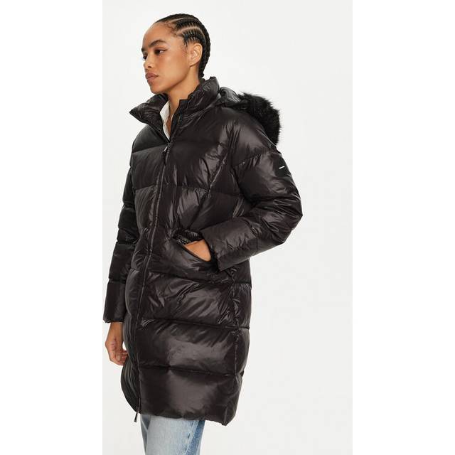 Padded Down Coat - Black - XS