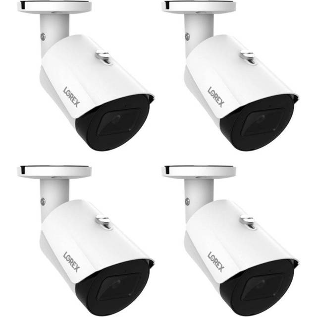 Lorex A20 IP Wired Bullet Security Camera with Listen-In Audio and Smart Motion Detection in White