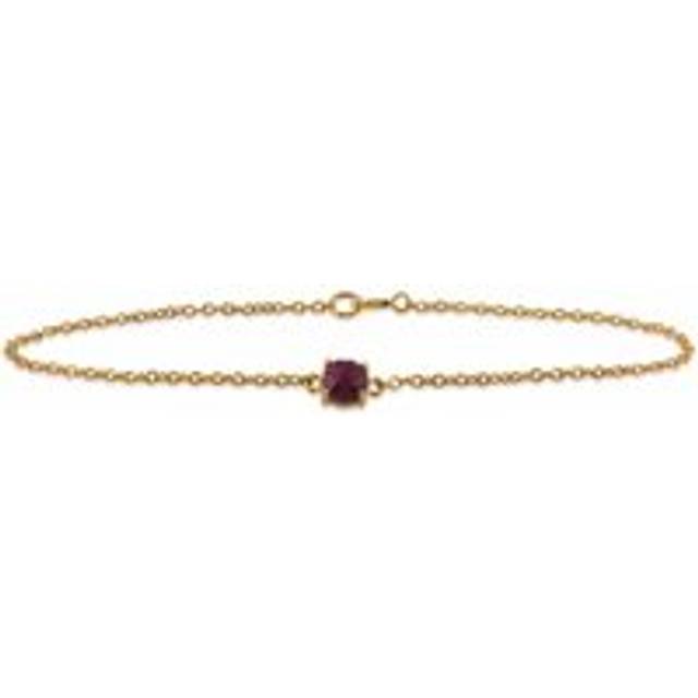 Classic Round Ruby Checkerboard Bracelet in 9ct Yellow Gold