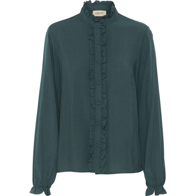 Cream, Shirts, female, Green, M, Feminine Shirt Blouse Sea Moss